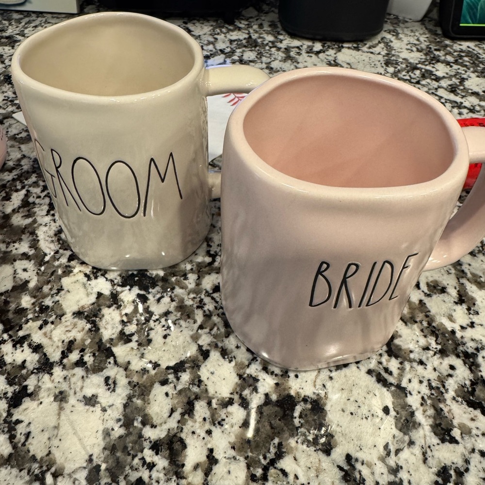 Rae Dunn Bride and Groom Mugs